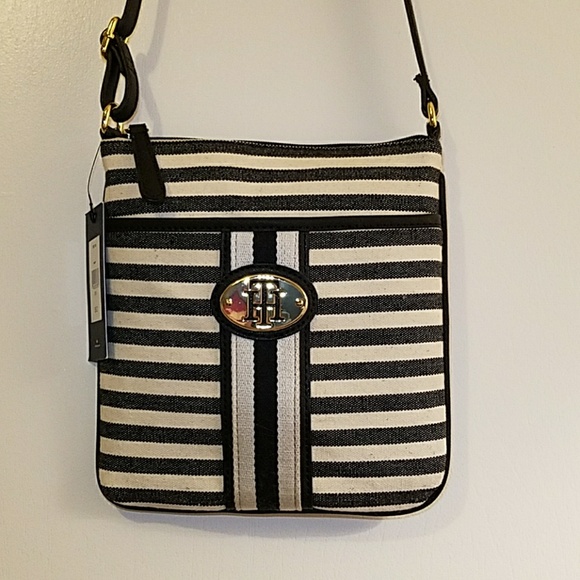 tommy hilfiger striped crossbody bag